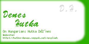 denes hutka business card